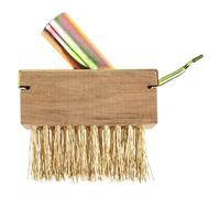 DINHEAROM Brosse Métallique de Désherbage Manche en Bois et Fil d'acier Dur, Outil Manuel pour Éliminer Mousse et Lichens, pour Jardinage et Nettoyage de Terrasse