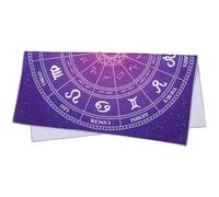 DINHEAROM Nappe de Tarot Motifs des Douze Signes du Zodiaque, Accessoire Léger pour Jeu de Tarot Divinatoire en Atelier ou Consultation Privée
