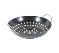 DINHEAROM Panier à Légumes en Acier Carbone Double Poignée pour Barbecue Extérieur, Conception à Grands Trous, Facile à Nettoyer et Panier D'égouttage Pratique