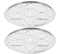 DINHEAROM Panier à Vapeur en Acier Inoxydable Argenté 2 Pièces, Support Métallique Réutilisable et Facile à Ranger pour Cuisson Vapeur Douce Cuisine Plusieurs styles