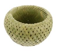 DINHEAROM Panier de Rangement Tissé en Matériau Synthétique Vert, Panier à Fruits et Légumes pour Pique-niques et Maison, Design Nid D'oiseau, Petite Taille Profonde
