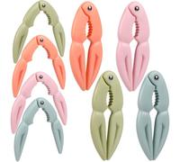 DINHEAROM Pince Crabe Portable en Plastique Mécanisme Casse-Noix Réutilisable, Lot de 8 Pièces pour Festins de Fruits de Mer Cuisine