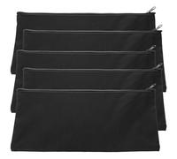 DINHEAROM Pochettes à Outils Facile à Nettoyer Fermeture Éclair en Toile Noire Lot de 5 Organisateur Utilitaire pour Ranger Maquillage et Produits Capillaires