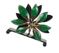 DINHEAROM Porte-essuie-Tout en Alliage Vert de Feuille Rustique et Élégant, Accessoire Décoratif pour Organiser Serviettes, pour Tables de Mariage ou Restaurant