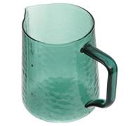 DINHEAROM Pot à Lait en Verre Borosilicate Bec Verseur 500ml Vert Résistant Chaleur et Design Échelle pour Thé et Café