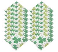 DINHEAROM Serviettes en Papier Épaisses et Absorbantes pour Fête Saint-patrick Lot de 20 Décorées Trèfle Chanceux et de Table pour Réunions Familiales