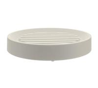 DINHEAROM Soucoupe de Pot de Fleurs Ronde Blanche avec Réservoir d'eau et roulettes Dissimulées, Chariot Mobile pour Pots et Jardinières en PP et Caoutchouc