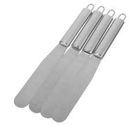 DINHEAROM Spatules à Glaçage Manche Confortable pour Gâteaux en Acier Inoxydable Argenté 4 Pièces pour Pâtisserie et Cuisson Professionnelle