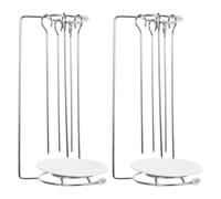 DINHEAROM Support Suspendu pour Barbecue Plateau Égouttoir Détachable en Acier Inoxydable Lot de 2 Pratique pour Extérieur pour Brochettes