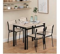 Dining Sets combining 39.4 x 24.8 x 30.1 in and Ensemble repas contemporain 5 pièces table MDF effet with Noir Métal