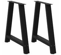 vidaXL Pieds de table basse forme de A 2 pcs noir 70x(42-43) cm acier