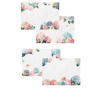 Dinnergut | 4 x 12 sets de table en papier avec motif hortensia | 48 pièces DIN A3 | Papier de qualité supérieure | Sous-main avec hortensias multicolores | Fleurs, jardin, fête, été | Sets de table