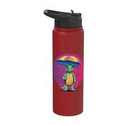 Dino drôle avec dinosaures parapluie dinosaure paléontologie Stainless Steel Insulated Water Bottle