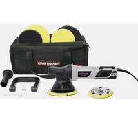 15mm-900W Dino KRAFTPAKET Polisseuse excentrique en continu en kit XXL avec plateau de support 125mm 150mm Éponge de polissage Disque de polissage Sacoche