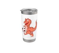 Dino T-Rex joue au football Gobelet isotherme en acier inoxydable double paroi