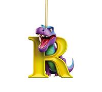 Dinosaure de Noël en acrylique - 26 lettres de l'alphabet de A à Z - Lettres décoratives à suspendre en acrylique - Lettres de l'alphabet pour sapin de Noël Craft2 OjE202 (R, taille unique)
