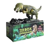 dinosaure - électronique musicale | Móneybox Dessin animé Tyrannosaurus Rex mangeant de l'argent - Jouet d'action de vol automatique | Boîte à pièces de monnaie pour