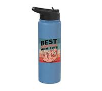 Dinosaure maman bébé amour affection coeur parentalité Maman Stainless Steel Insulated Water Bottle