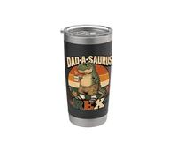 Dinosaure T Rex Dad A Saurus Funny New Dad Gag Joke Est 2026 Gobelet isotherme en acier inoxydable double paroi