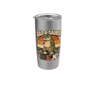 Dinosaure T Rex Dad A Saurus Funny New Dad Gag Joke Est 2026 Gobelet isotherme en acier inoxydable double paroi