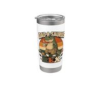 Dinosaure T Rex Dad A Saurus Funny New Dad Gag Joke Est 2026 Gobelet isotherme en acier inoxydable double paroi