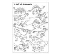 Dinosaures - à colorier - 29,7x42cm - Affiche / Poster