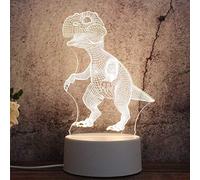 Dinosaures LED Veilleuse Lampe, 3D LED Lampe d'illusion Optique Lumière de Nuit Créative Lampe de Chevet Cadeaux parfaits pour Enfants Chevet Chambre Noël Cadeaux d'anniversaire