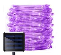 DINOWIN 39ft Solaire Ruban Lumineux 100 LED Guirlande lumineuse de Corde Imperméable Extérieur Tube Rope Guirlande Lumineuse pour Noël Jardin cour Chemin Clôture Arbre Backyard (violet)