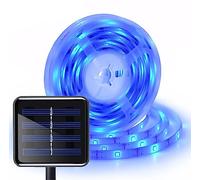 DINOWIN Solaire Ruban LED 3 M étanche Bande Led 2835 90 LED Chambre Lumineuse Bande Auto-adhésif Flexible DIY Led Ruban Decoration avec jardin, mariage (Bleu)