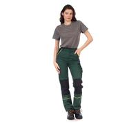 DINOZAVR Fortum Pantalon De Travail Femme Coupe Slim - Pantalon Cargo avec Ceinture Élastique, 2 Poches Avant Et Arrière, Poche À Outils, Renforts Aux Genoux Et Cordura, Poche Cargo - Vert 46