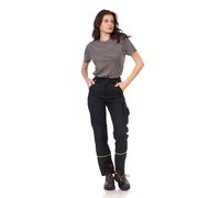 DINOZAVR Fortum Pantalon De Travail Femme Coupe Slim - Pantalon Cargo avec Ceinture Élastique, 2 Poches Avant Et Arrière, Poche À Outils, Renforts Aux Genoux Et Cordura, Poche Cargo - Noir 48