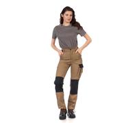 DINOZAVR Fortum Pantalon De Travail Femme Coupe Slim - Pantalon Cargo avec Ceinture Élastique, 2 Poches Avant Et Arrière, Poche À Outils, Renforts Aux Genoux Et Cordura, Poche Cargo - Kaki 46