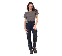 DINOZAVR Fortum Pantalon De Travail Femme Coupe Slim - Pantalon Cargo avec Ceinture Élastique, 2 Poches Avant Et Arrière, Poche À Outils, Renforts Aux Genoux Et Cordura, Poche Cargo - Bleu foncé 48