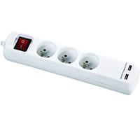 VOLTMAN Bloc multiprise 3 prises et 2 ports USB