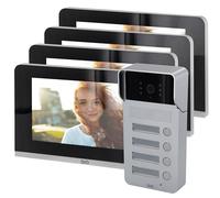 DiO Connected Home Kit visiophone Multi Appartement Unité Extérieure 4 Boutons + 4 Écrans 7''