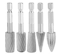 Dioche Fraises en Acier Rapide à Tige Hexagonale en Carbure pour Aluminium, 5 Pièces/4 Pouces, pour le Travail du Métal, Outils de Sculpture et de Façonnage