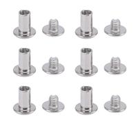 Dioche JEU D'ÉCROUS ET DE GOUJONS À RIVETS EN ACIER INOXYDABLE M5 RIVETS À TÊTE RONDE PLATE DURABLES POUR ALBUMS D'ARTISANAT EN CUIR ET SCRAPBOOKS 50 PAIRES 0,24x0,39x0,43IN