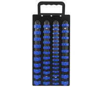 Dioche Plateau à Douilles de 48 Pièces - Support de Rail de Douille Portable avec Poignée Ergonomique - /2 Pouces (14 clips), 3/8 Pouces (18 clips), /4 - Idéal pour les Professionnels (BLUE)