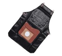 Dioche Tablier de Barbier en Cuir PU pour Coiffeurs Professionnels, Outils, Tablier avec 3 Grandes Poches pour Salon de Spa, Usage Domestique, Unisexe, Noir, 28,74 X 21,65 X 9,84 Pouces