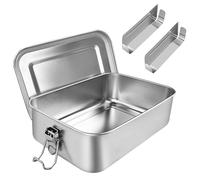 Diompirux 850ml Boîtes bento, Boîte à Bento en Acier Inoxydable avec 2 Compartiment Amovible, BoîTe à Lunch en Portable Box Durable et éCologique, AdaptéE Aux Enfants et Aux Adultes