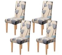 Dioxide Housse de Salle à Manger à Imprimé Tendance Lot de 4 ou 6 Housse de Chaise Extensible Amovible Couverture de Chaise Lavable Universel pour Bouquet,Décor de Restaurant (Pissenlit, 4PC)