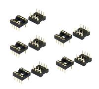 DIP8 IC Prise de test avec trou rond plaqué or 8 broches IC Socket pour LM358, TL072 8pin Chip Components Test plaqué or