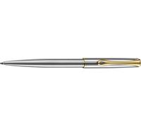 DIPLOMAT - Stylo Bille Traveller - Acier Doré - Fluide & Confortable - Résistant et Élégant - Allure Raffinée - Savoir Faire Traditionnel - Garantie 5 Ans - D10061109