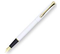 DIPLOMAT - Stylo Plume Acier Traveller - Blanc Doré - Solide et Épuré - Écriture Fine et Confortable - Acier Inoxydable - Savoir Faire Traditionnel - Garantie 5 Ans - D40705025