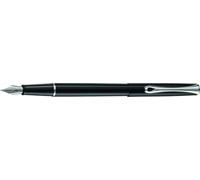 DIPLOMAT - Stylo Plume Acier Traveller - Noir Laqué - Solide et Épuré - Écriture Fine et Confortable - Acier Inoxydable - Savoir Faire Traditionnel - Garantie 5 Ans - D10424935