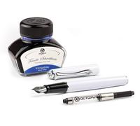 Diplomat Traveller Stylo plume en métal de qualité supérieure avec encre et convertisseur Noir/doré
