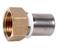 Dipra 730044 Raccord PER à Sertir, Droit à Écrou Tournant, diamètre 12 mm, Femelle F15/21 (1/2")