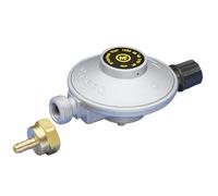 DIPRA - Détendeur Butane Camping NF - Débit 0-5 kg/h - Pression 28 mbar - Entrée M 16/150 - Sortie M 20/150 avec Raccord Tétine - Certifié NF
