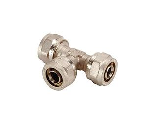 DIPRA - Raccord ALIZEO’ Té Égal Ø20 mm - Pour Tube Multicouche - Laiton Nickelé