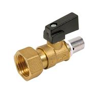 DIPRA - Raccord PER à sertir avec vanne à sphère F15/21 (1/2") - Ø16 mm - robinet raccord PER